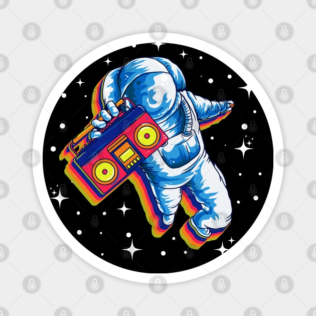 Space Astronaut Boom Box Radio Retro Magnet by E